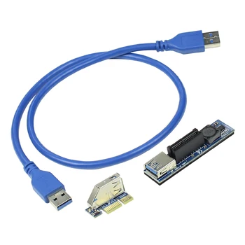 PCI-E Adicione Em Placas PCI Express USB 3.0 Adaptador de Arrecadação de Extender PCIE Montante da Arrecadação USB3.0 SATA X1 a Dupla X4, Slot para Cartão de Expansão
