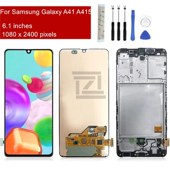 AMOLED para Samsung Galaxy A415 Tela LCD Touch screen Digitalizador Assembly para Samsung a41 Substituição de monitor de Reparação de peças de Reposição