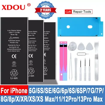 XDOU Bateria Para Apple iPhone 5S SE 2 6 6 7 8 Plus X XR XS 11 12 13 Pro Max Substituição de Bateria IP6S 6G 7G 7Plus 8Plus 4 5 4S