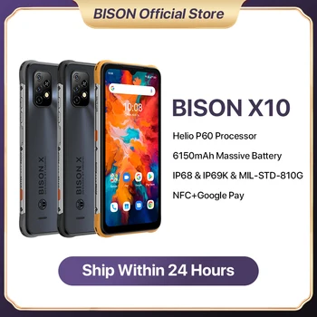 UMIDIGI BISON X10 Versão Global Smartphone NFC IP68 & IP69K 4GB de 64GB Helio P60 Octa Core 6.53