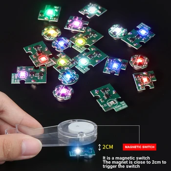 3pcs LED Magnetron Interruptor de Iluminação Chip de Animação Mão Para Fazer Mais a Luz do Modelo de Brinquedos sem Fio LÂMPADA