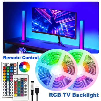 RGB de TV, luz de fundo LED 5050 Luzes de Tira Cor de Iluminação para a Sala de Controle Remoto a Luz de Néon Decoração de Natal 5m 10m