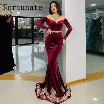 Outono Sereia Sereia Vestido De Noite Formal Dubai Formal Encantador Gold Apploqies Vestidos De Celebridade 2022 Feitos