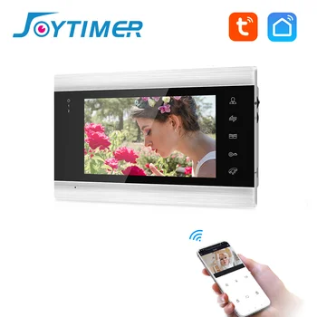 Joytimer Fio 4 Sistema de Tuya wi-FI Telefone Video da Porta de Corpo Magro AHD Intercomunicador de Vídeo do Monitor do Multi-Idioma com Acesso Remoto Desbloquear