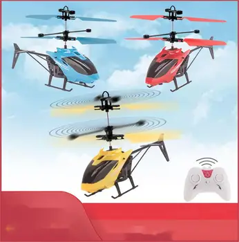 Controle remoto de Aeronaves de Indução 2canais Suspensão Helicóptero Cair resistente à Luz de Carregamento Plano de Brinquedos para as Crianças
