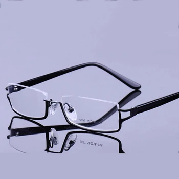 Vazrobe de óculos com armações de homens vintage, óculos de armação de mulheres de meia rim nerd de óculos de prescrição óptica, óculos branco