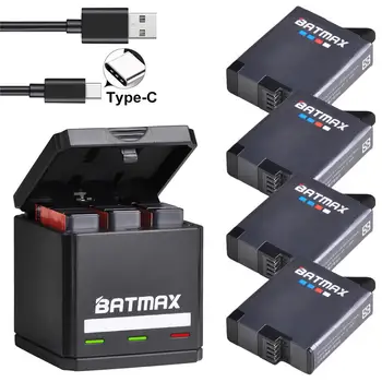 Batmax para GoPro Hero 7 Herói 6 Hero 5 Bateria Akku 1600mAh + USB Triplo Tipo de Carregador de C para Câmera GoPro Batetry Acessórios