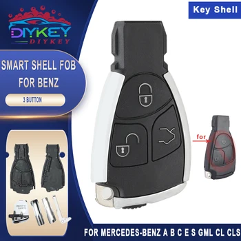 DIYKEY 3 Botão Modificado Carro de Controle Remoto Chave do Caso Shell Fob para a MB Mercedes Benz A B C E S GML CL CLS CLA CLK W203 W204 W211