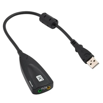 Canal 7.1 Placa de Som USB 3D Externo de Adaptador de Áudio de 3,5 Mm Divisor de Áudio Para PC Desktop Portátil