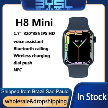 BYSL IWO H8 Mini Smart Assistir Série 7 41mm de Chamada Bluetooth DIY Seletores de frequência Cardíaca Smartwatch Homens Mulheres Para Android IOS i7 Mini W57
