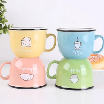 Criativo coreano Candy Color Copa Prática Fresco Pequeno de Cerâmica Dom Pessoal de Alta Temperatura Resistente a Caneca de Café, Copos de 2021