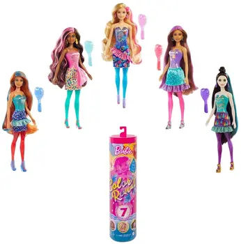 2021 novo 100% Original de Barbie Cor de Revelar Boneca 7 Surpresas Água Revela Confete-Impressão de Boneca Olhar a Mudança de Cor no Cabelo e Rosto