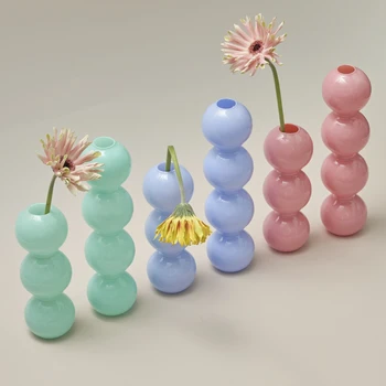 Jade Cor bolha vaso criativo pequeno stand de flores vasos de vidro decorativos vaso de decoração, acessórios para sala de estar