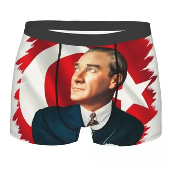 Mustafa Kemal Ataturk Underwear Homens Sexy De Impressão Personalizadas Turquia Turco Líder Boxer Shorts, Cuecas Cueca Macio Cuecas
