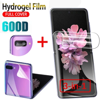 3-em-1 Hidrogel Filme Protetor de Tela com Lente de Câmera de Película Para Samsung Galaxy Z Flip 3 5G protetor de Tela e volta proteger Filme