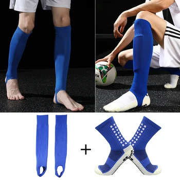 1 conjunto adequado para adultos de treinamento de futebol de equipamentos com o calcanhar fixo esportes perna tampa de meias de futebol protetora exterior equipmen