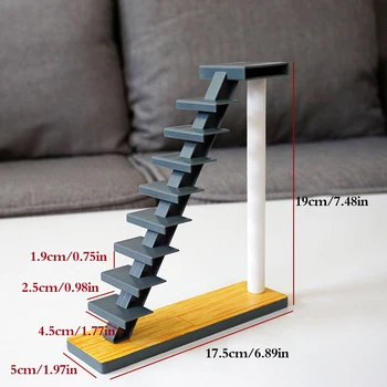 1:12 Escala Casa de Boneca Diy Modelo de Mini Móveis Escadas com Corrimãos Mini Escada de Madeira Diy Acessórios
