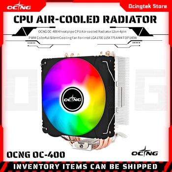 OCNG OC-400 4 de tubulação de calor da CPU refrigerado a Ar do Radiador 12cm 4pin PWM Colorido Silencioso do Ventilador de Resfriamento Para Intel LGA1700 115X 775 AM4 TDP140W