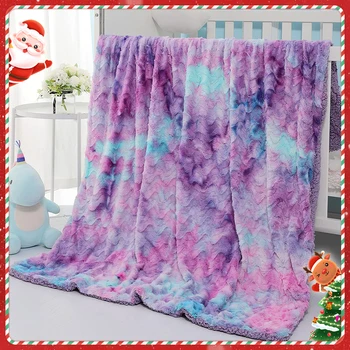 Luxuoso e sofisticado flanela tie-dye cobertor de plush Colcha manta no sofá, cobertores, colchas para a decoração home