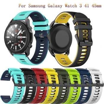 20mm 22mm de Silicone Correa braçadeira para Samsung Galaxy watch 3 41mm de 45mm, Alça para Samsung Galaxy Active Pulseira watchbands