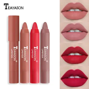 TEAYASON 12 Cores Non-vara Batons Impermeável de longa duração Vermelho Sexy Gloss Batom Lápis de Maquiagem Cosméticos Para Mulheres