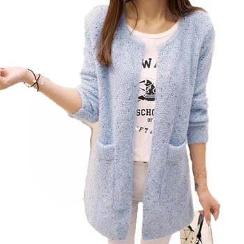 Outono Inverno casaco de lã para as Mulheres 2021 coreano Moda Solta Mohair Blusas de Crochê Cardigan Feminino de Malha, Tops Puxar Femme Hiver