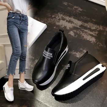 2022 Moda de Nova Plataforma Sapatos para as Mulheres com Frete Grátis Deslizamento Confortável Mulheres Lofers Casual Senhoras Flats Sapatos Brancos
