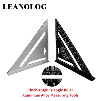 A Régua do triângulo 7 polegadas de Liga de Alumínio Ângulo Transferidor Velocidade Métrica Praça de Medição Régua Para a Construção de Enquadramento de Instrumentos Medidores de
