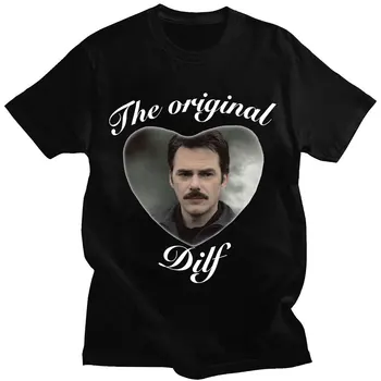 O Original DILF Charlie Swan de Crepúsculo Bella T-Shirt Homens Mulheres 100 % Algodão Manga Curta T-Shirt em Roupas de Streetwear