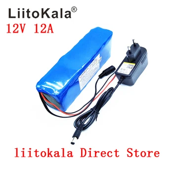 Liitokala 12v 12ah bateria câmera bateria de iões de lítio carregador de recargable El, BMS bicicleta El ctrica de janeiro e carregador