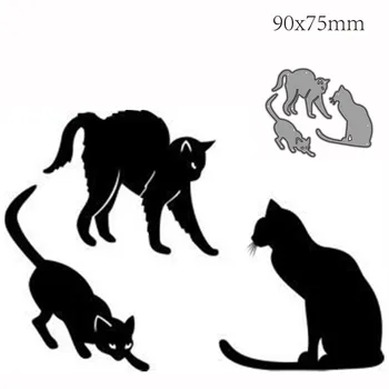 De Corte de Metal Morre Cortar Animal gato Decoração de álbum de recortes de Papel Craft Faca Molde Lâmina Soco Estênceis