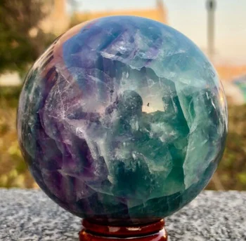 60mm NATURAL da Fluorite de cristal de quartzo bola esfera de cura