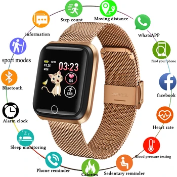 2020 Novo Smart watch impermeável de vidro Temperado de Actividade de Fitness tracker monitor de frequência Cardíaca LIGE Homens mulheres smartwatch relógio do esporte