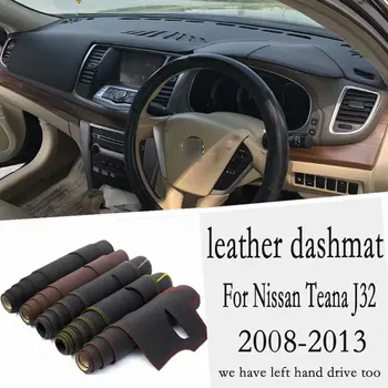 Para Nissan Teana J32 2008 2009 2010 2011 2012 2013 Couro Dashmat Tampa do Painel de controle Pad Traço Tapete Carpete Carro Personalizado-Estilo RHD