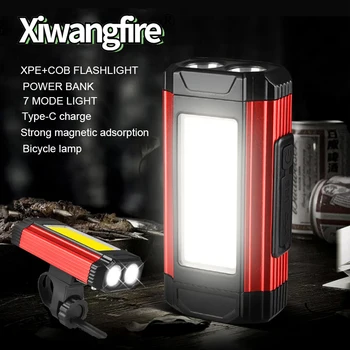 XIWANGFIRE LED Portátil da ESPIGA de Luz de Carregamento USB Magnético da Lanterna Impermeável E Ajustável de Campismo Luz de Trabalho
