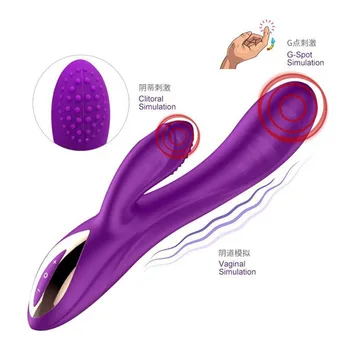 10 Velocidade de Rotação de 360 Oral Vibrador Recarregável de Dupla Vibração Ponto G Vagina Massageador Vibrador Enorme Vibrador, Masturbador para as Mulheres