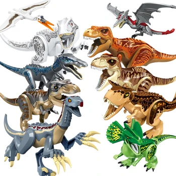 Jurassic Mundo 2 Tijolos Para Construção Estatueta Dinosaure De Bloco De Construção De Figuras Indominus Tiranossauro T-Rex Crianças De Aniversário Brinquedos