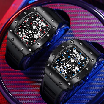 OLEVS Original de Relógios de Luxo para Homens Pulseira de Silicone à prova d'água Quartzo Esportes Moda Relógio Marca de Topo Caixa de relógio masculino