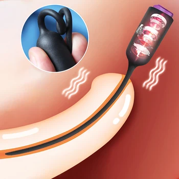 Frequência Única Uretral Vibrador Olho De Cavalo De Pau Cateter Pênis Plug Brinquedos Sexuais Para Os Homens Uretral Plug Pênis De Inserção De Dilatadores