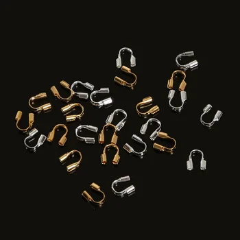 Lindo Cordão 100pcs Ouro e da Tira de Arame galvanizado&Thread Protetores de Loops Forma de U Acessórios Para Fazer Jóias Encontrar