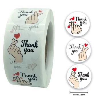 50-500pcs obrigado adesivos de scrapbook para o presente decoração de papel de carta adesivo etiqueta selo de 4 de design artesanal adesivo personalizado