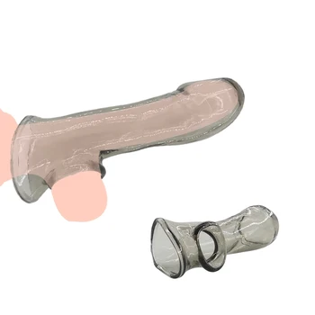 Vibrador da Ampliação do Pénis de Manga Brinquedos Sexuais para os Homens Sex Shop Galos Extender Reutilizável de Silicone Preservativo G-spot Massagem