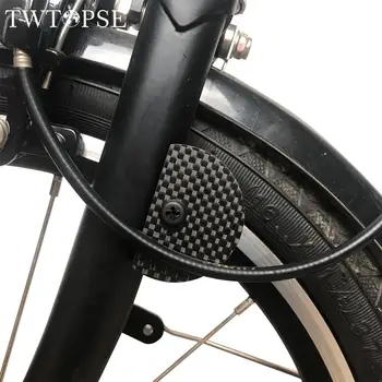 TWTOPSE T800 de Carbono, Freio de Bicicleta Shift Cabos Fender Placa Para a Brompton Para 3sixty Bicicleta Dobrável Ciclismo Cabos de Habitação Disco