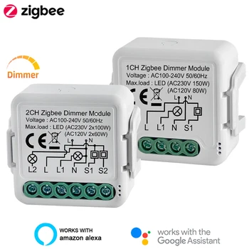 Lonsonho Tuya Zigbee Smart Dimmer Módulo Switch Com Neutro Zigbee2mqtt Compatível Com Alexa Inicial Do Google Vida Inteligente De Automação