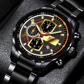 Marca de luxo Relógios Mens Moda dos Esportes dos Homens de Aço Inoxidável de Quartzo do Relógio de Pulso Luminoso do Relógio de Homem de Negócios, Relógio часы мужские
