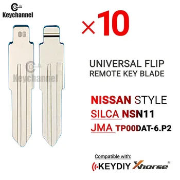 Para Nissan Bluebird/Cedric/Cefiro Subaru Honda Fit-Chave em Branco Uncut 10 PCS/LOTE #06 KD Carro de Substituição Flip-Chave Lâmina PICARETA NSN11