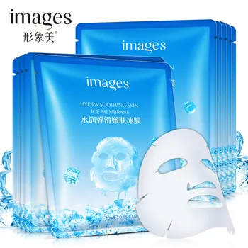 5pcs/monte Imagens Hidratante de Gelo Máscara Facial Nutritiva Iluminar o Tom de Longa Duração de Óleo de Controle de Beleza, Máscara para o Rosto de Cuidados com a Pele