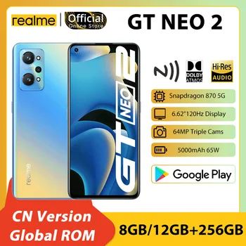 【Global ROM】realme GT Neo 2 5G Snapdragon 870 Octa Core 8GB/12GB de 256GB 6.62