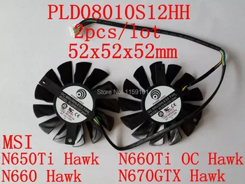 Frete grátis PLD08010S12HH 2pcs/monte 52X52X52mm N670GTX Falcão N660Hawk N660Ti OC Falcão N650Ti Falcão placa gráfica fã