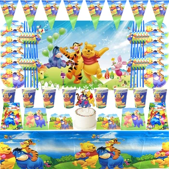 Disney Winnie the Pooh Personagens de desenho animado com Temática Balão de Fundo Talheres Descartáveis Para Crianças de Aniversário fontes de Decoração para uma Festa